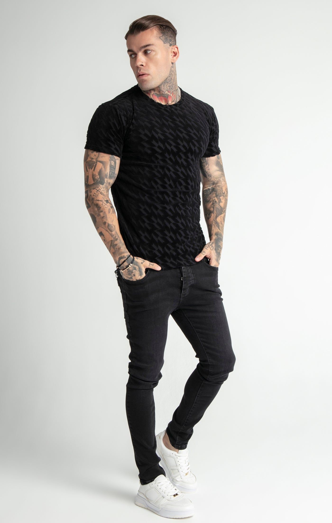 Messi x SikSilk Black Monogram T-Shirt sold by Siksilk product image thumbnail 3