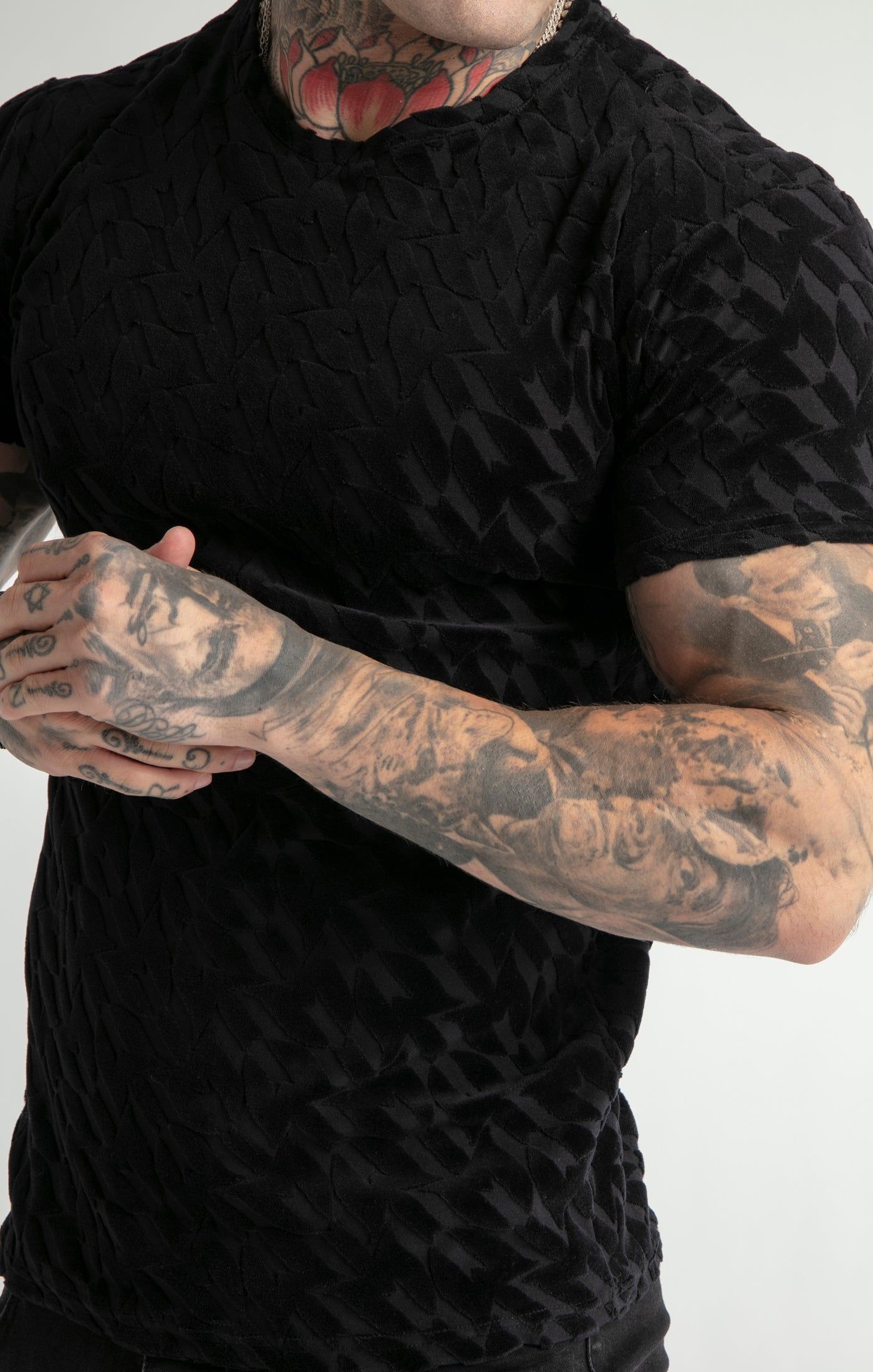 Messi x SikSilk Black Monogram T-Shirt sold by Siksilk product image thumbnail 4