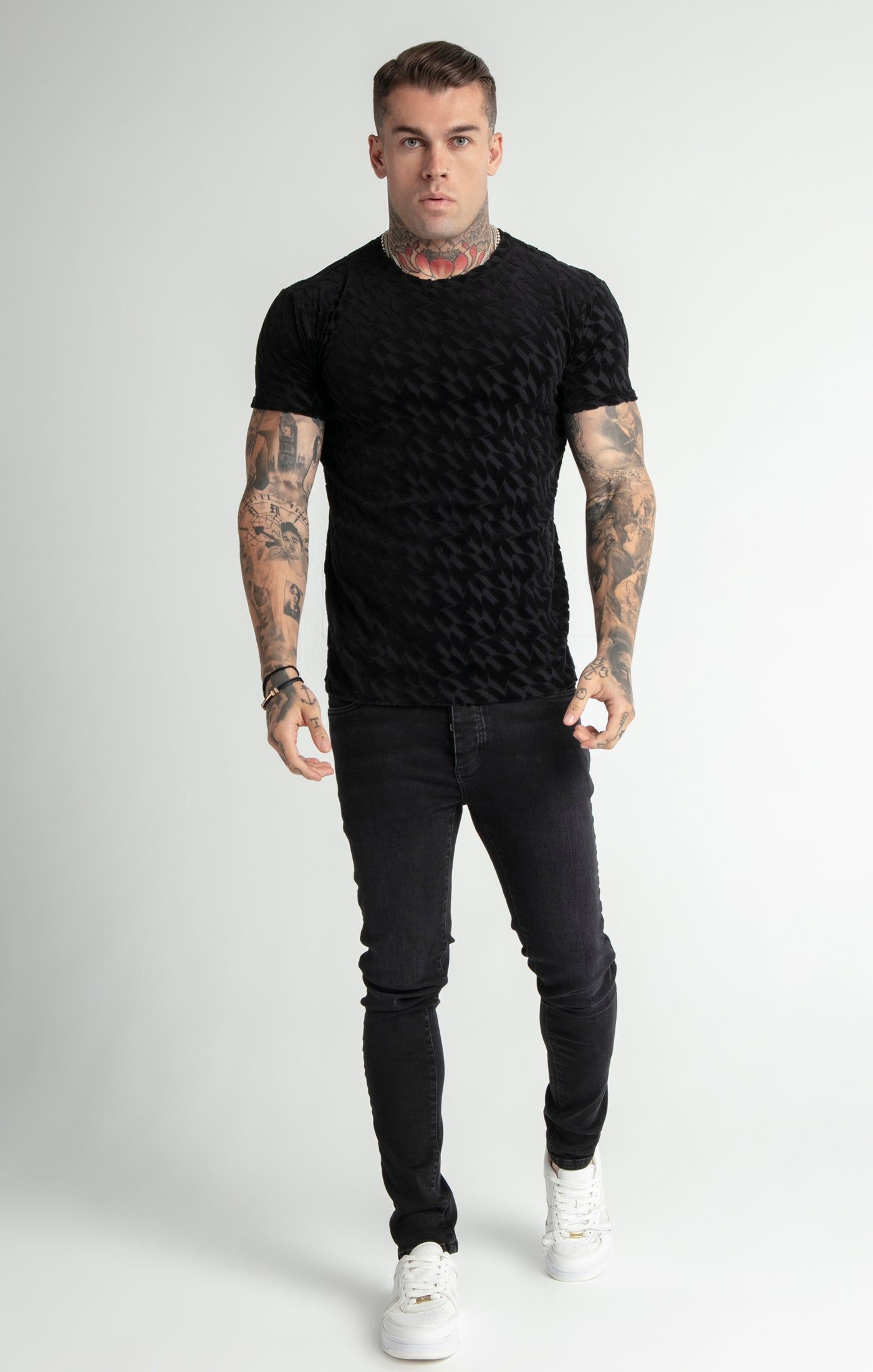 Messi x SikSilk Black Monogram T-Shirt sold by Siksilk product image thumbnail 2