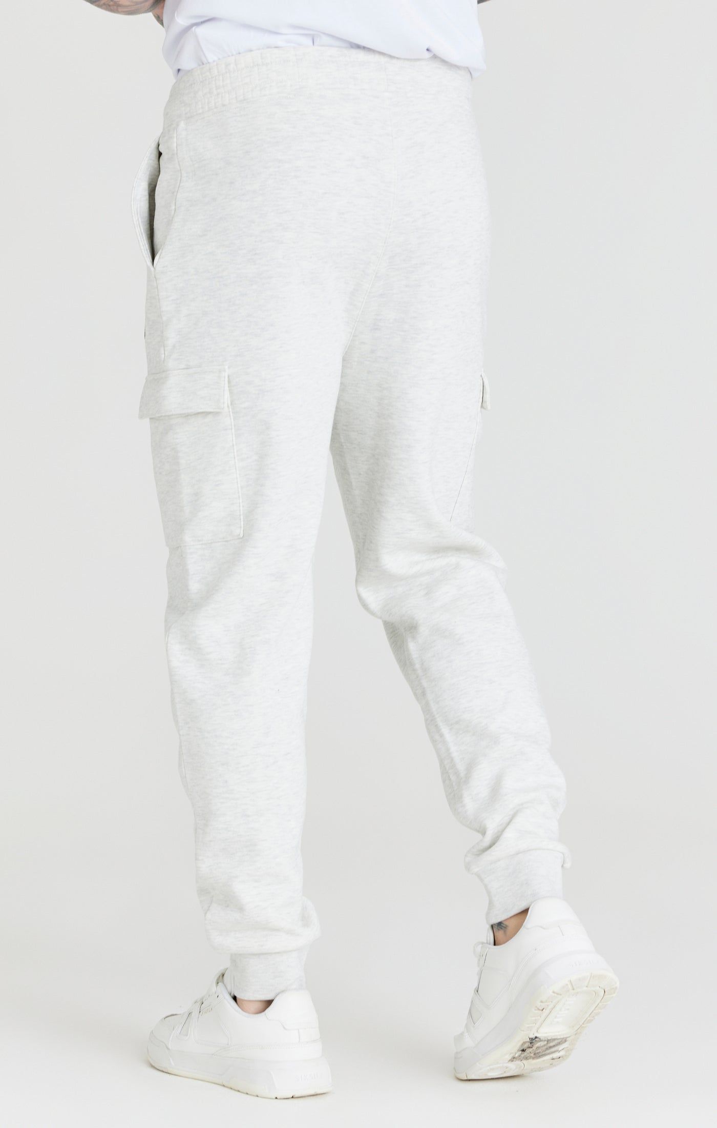 Grey Marl Fleece Cargo Jogger sold by Siksilk product image thumbnail 3