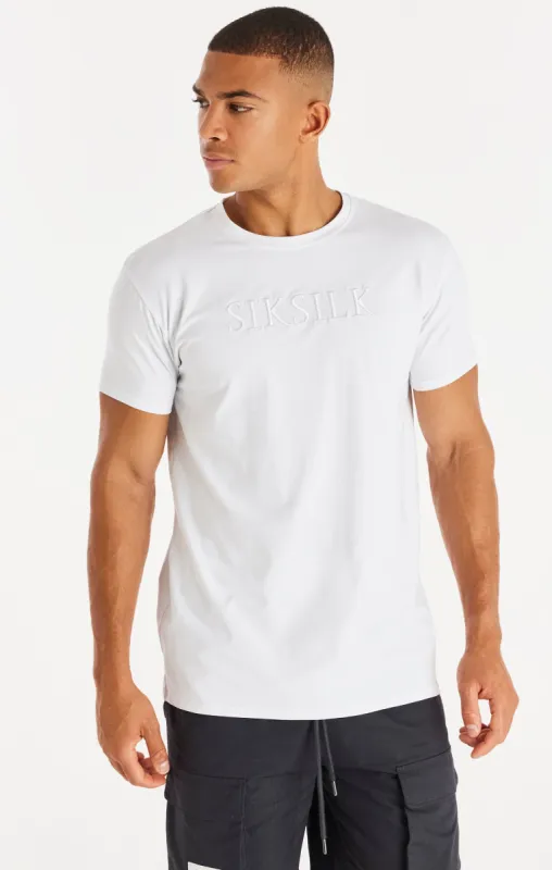 White Embroided Flight T-Shirt sold by Siksilk