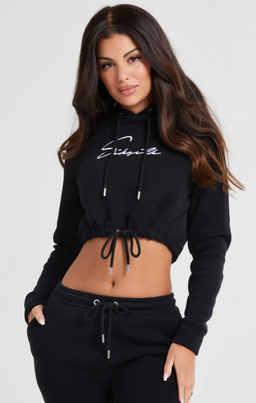 SikSilk Essential Cropped Hood - Black sold by Siksilk