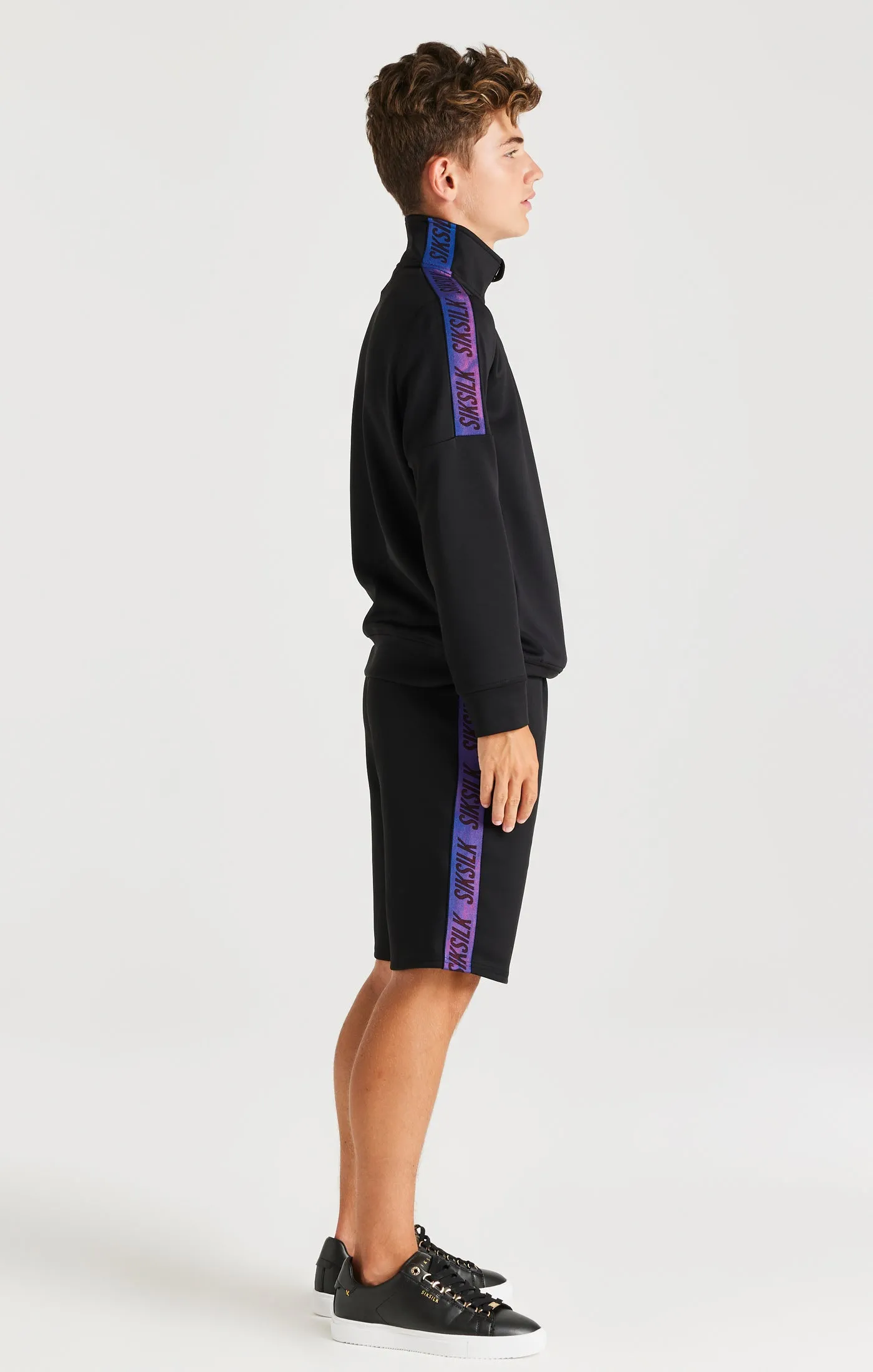 SikSilk Iridescent 1/4 Zip Funnel Neck - Black sold by Siksilk product image thumbnail 4