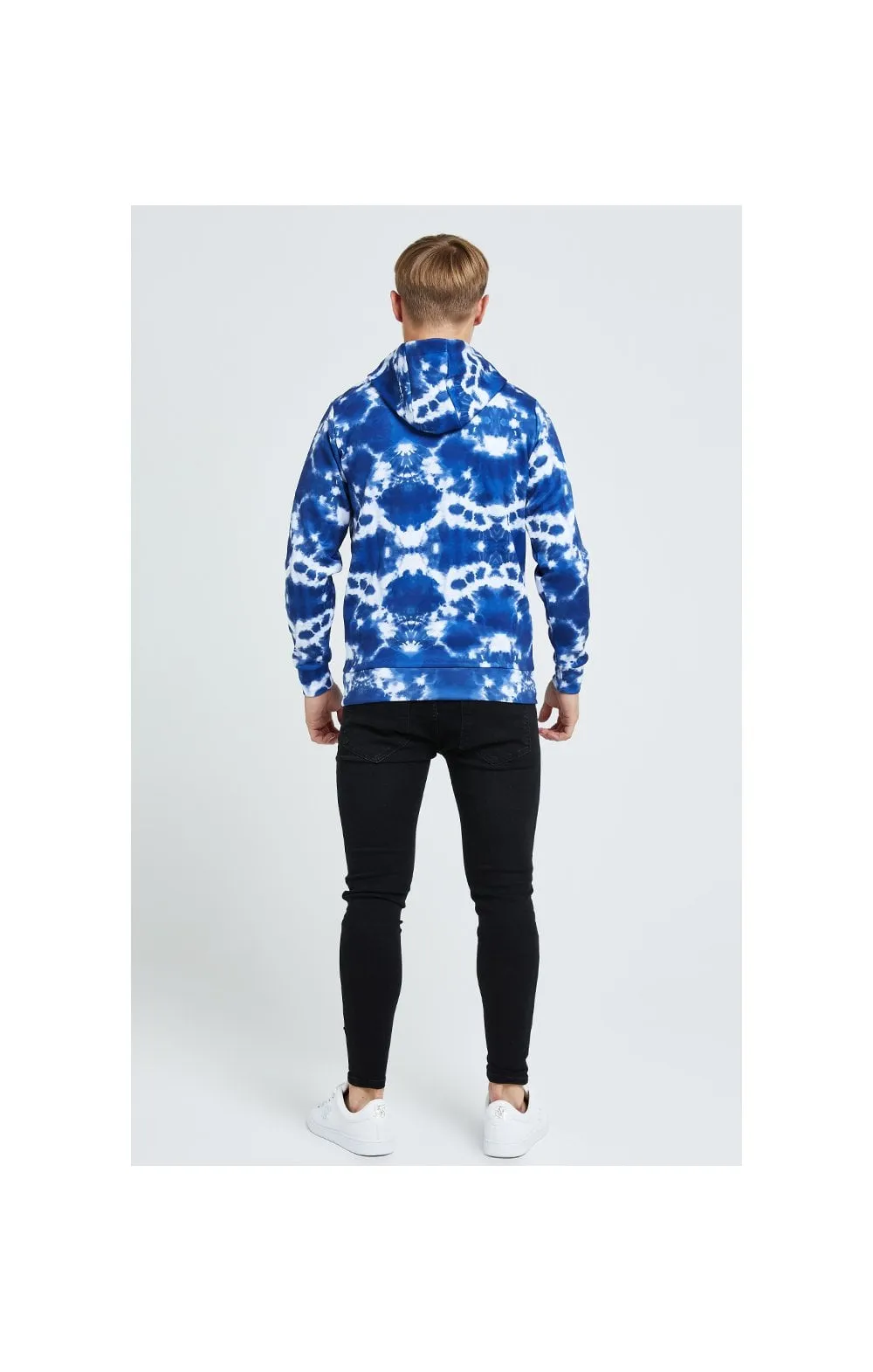 Illusive London Tie Dye Print Hoodie - Blue & White sold by Siksilk product image thumbnail 5