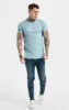 Blue Script Embroidery Muscle Fit T-Shirt sold by Siksilk