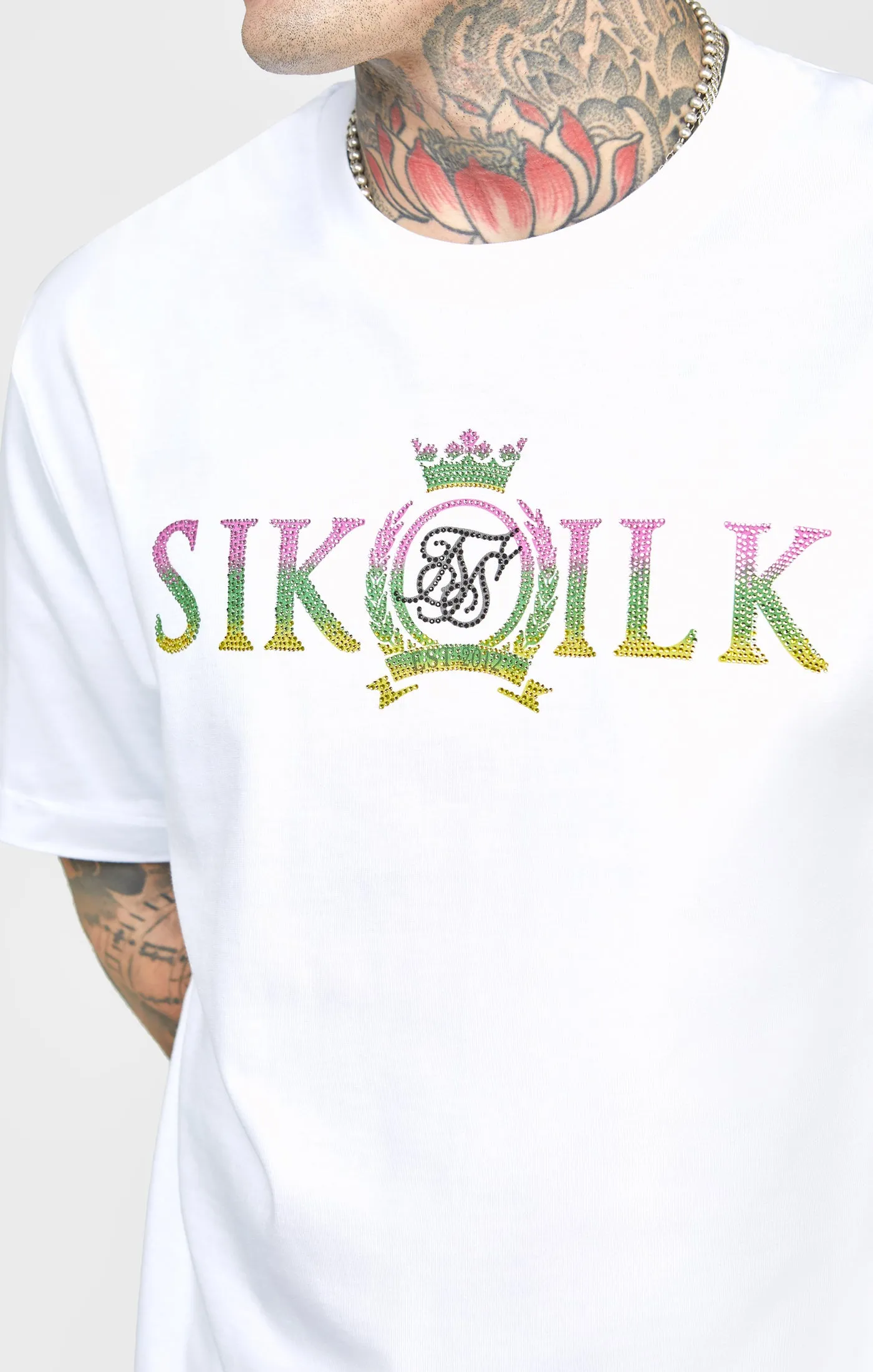 White Rhinestone Oversized T-Shirt sold by Siksilk product image thumbnail 2