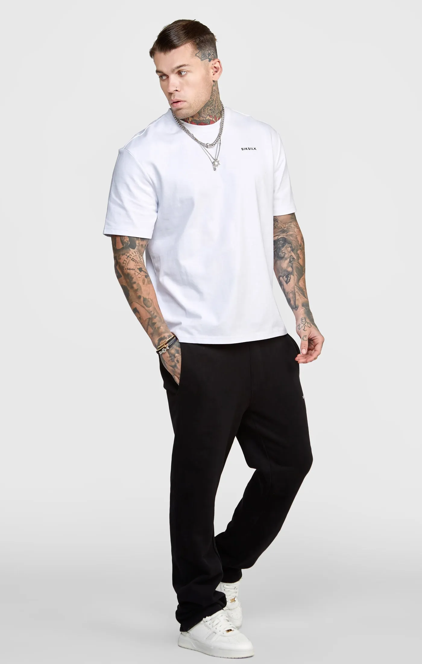 White Oversized Back Logo T-Shirt sold by Siksilk product image thumbnail 4