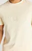 Ecru Embossed Relaxed Fit T-Shirt sold by Siksilk