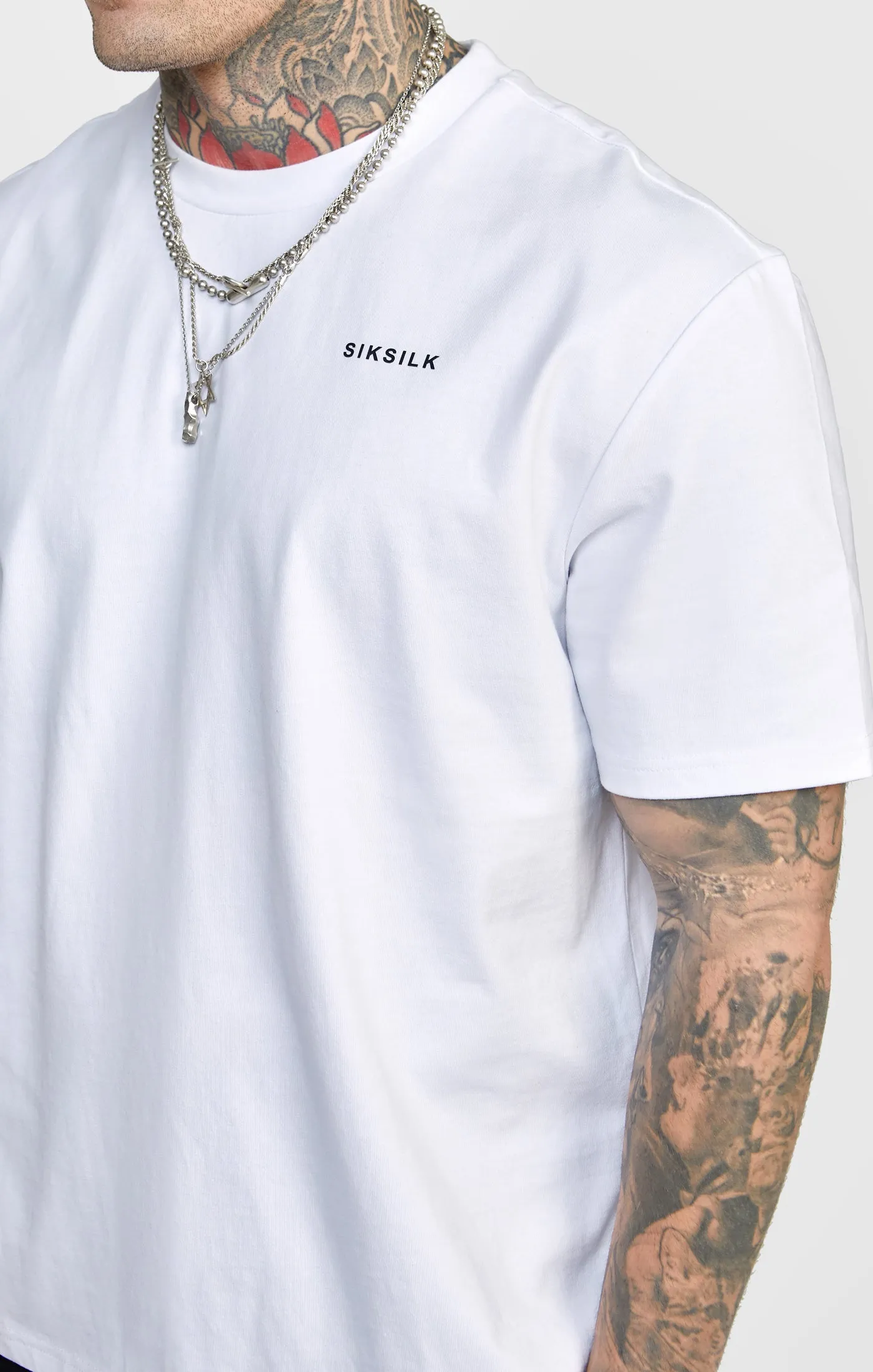 White Oversized Back Logo T-Shirt sold by Siksilk product image thumbnail 2