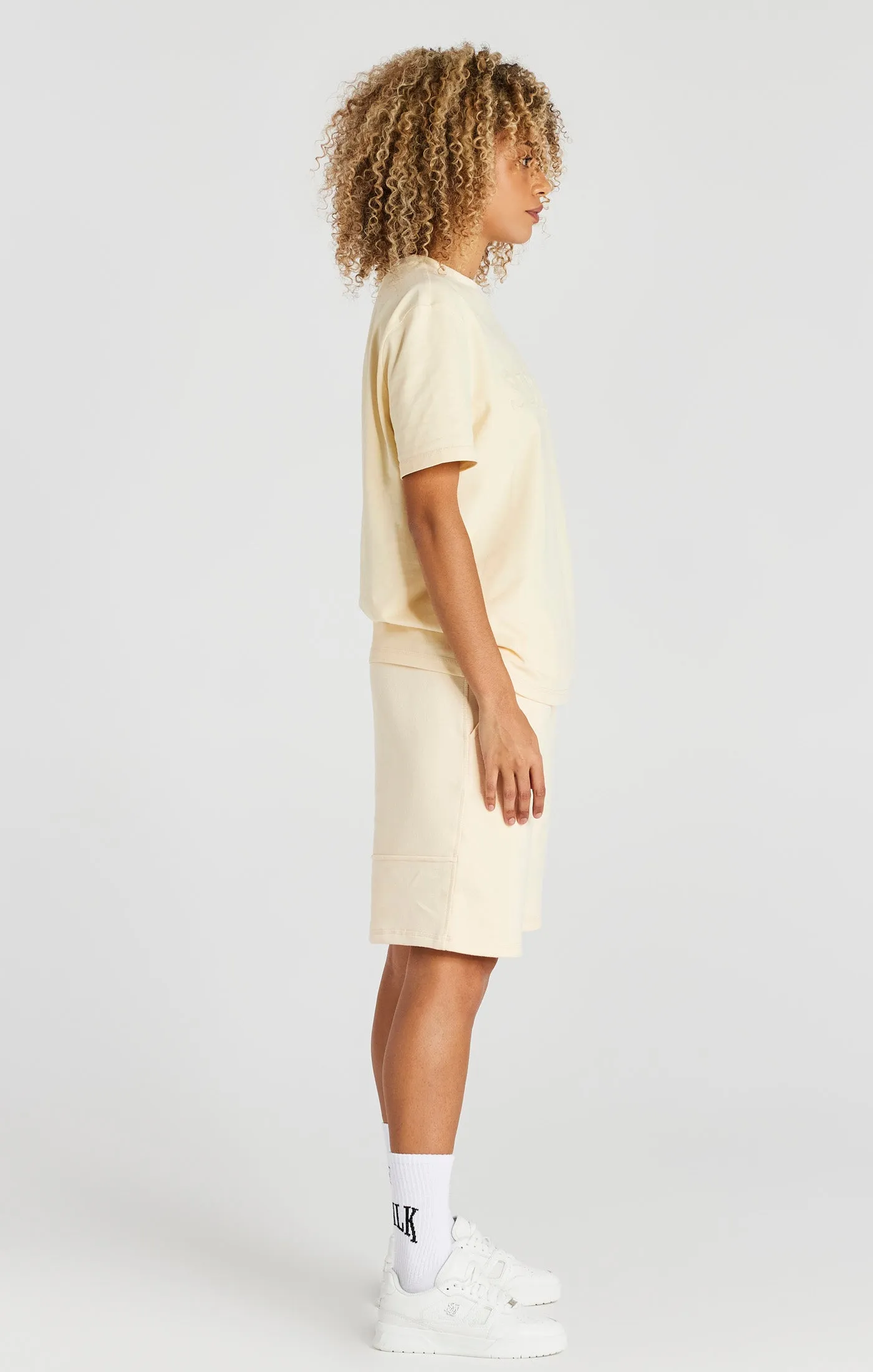 Ecru Embossed Relaxed Fit T-Shirt sold by Siksilk product image thumbnail 4