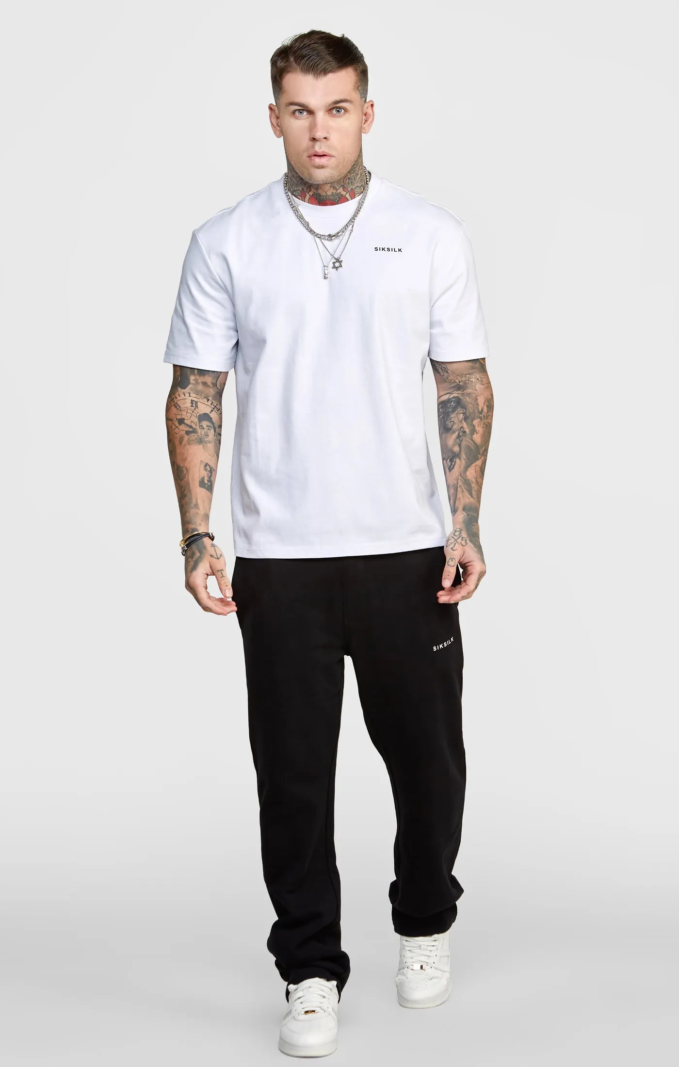 White Oversized Back Logo T-Shirt sold by Siksilk product image thumbnail 3