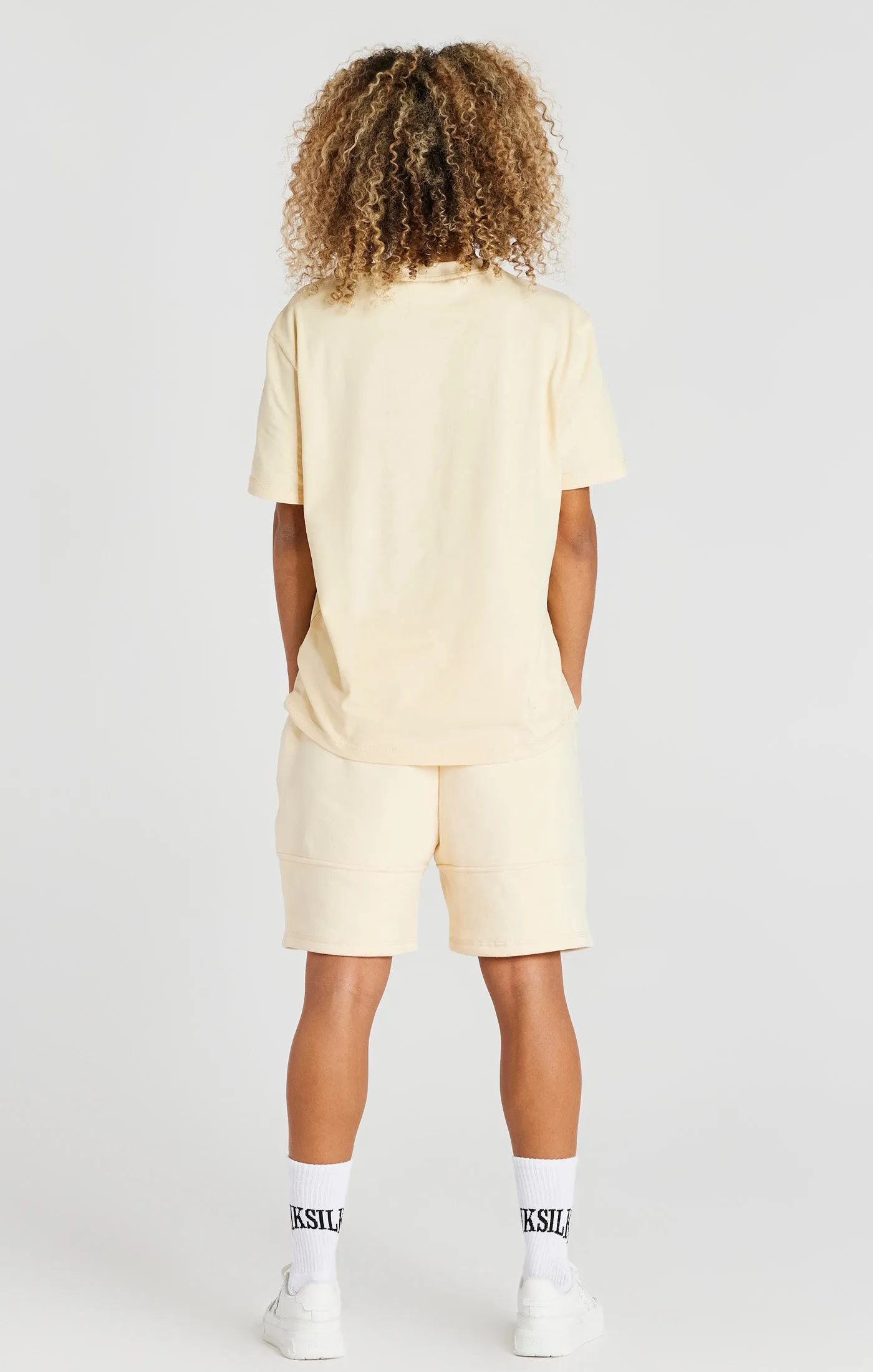 Ecru Embossed Relaxed Fit T-Shirt sold by Siksilk product image thumbnail 5