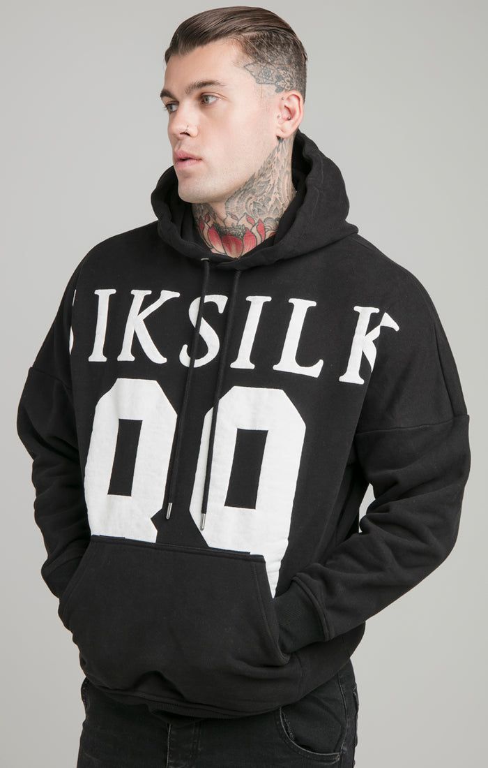 Black Drop Shoulder Relaxed Fit Hoodie sold by Siksilk