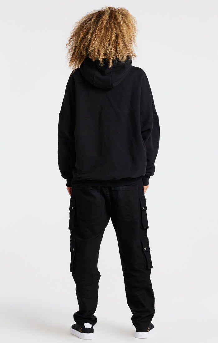 Black Drop Shoulder Relaxed Fit Hoodie sold by Siksilk product image thumbnail 6