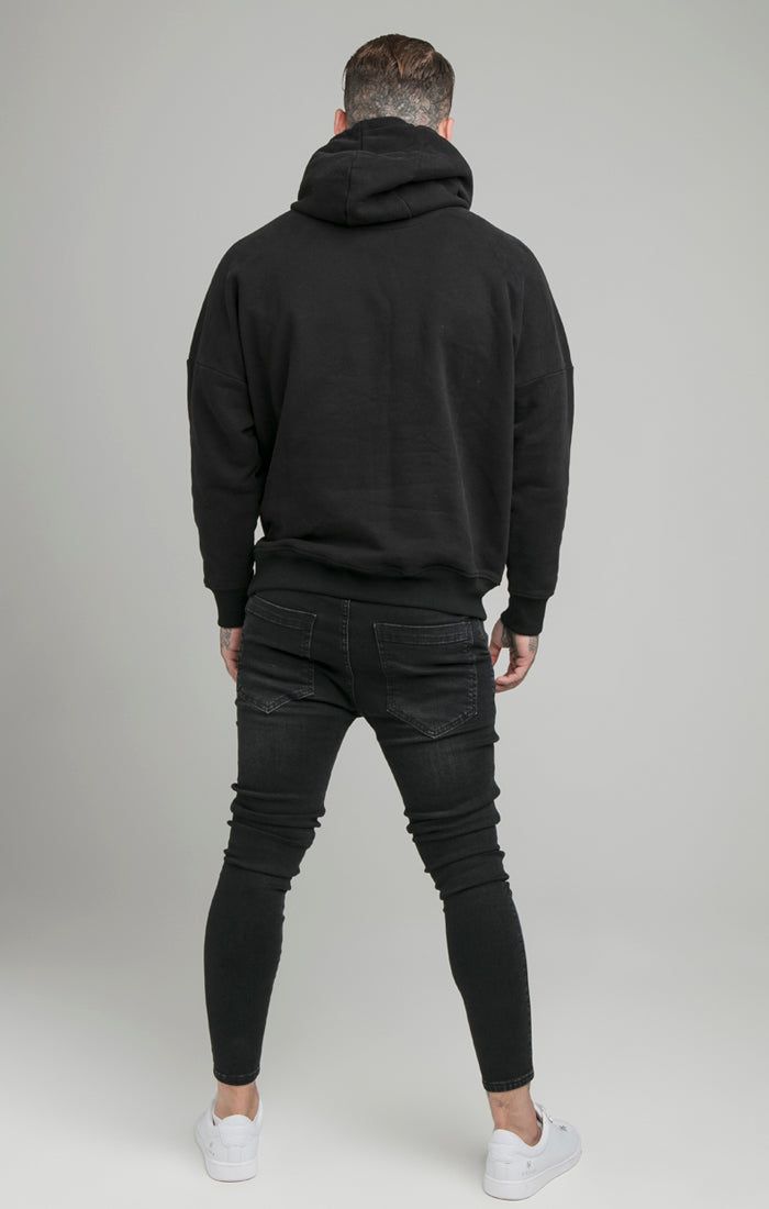 Black Drop Shoulder Relaxed Fit Hoodie sold by Siksilk product image thumbnail 4
