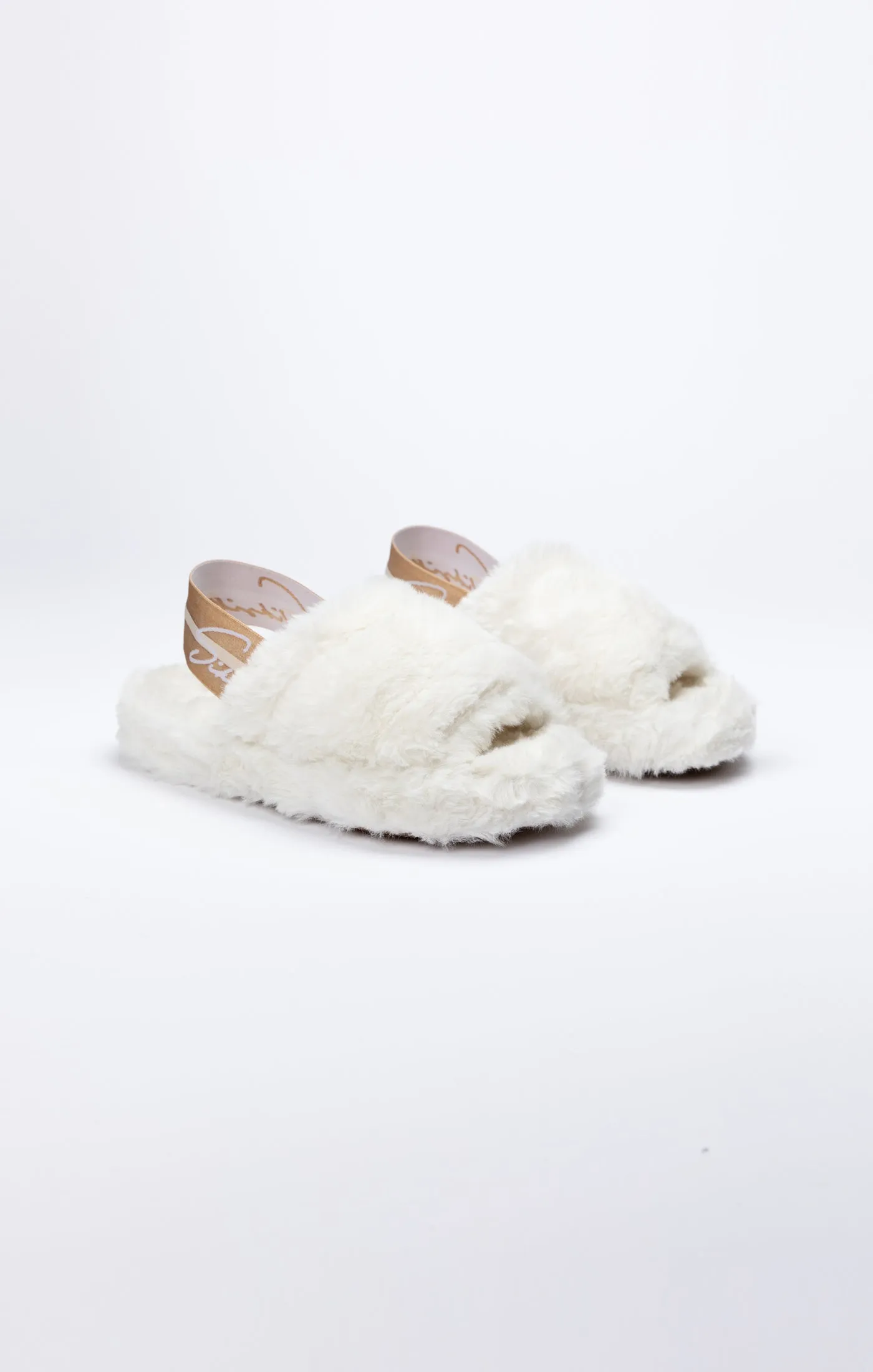 White Fluffy Slide Slipper sold by Siksilk product image thumbnail 2