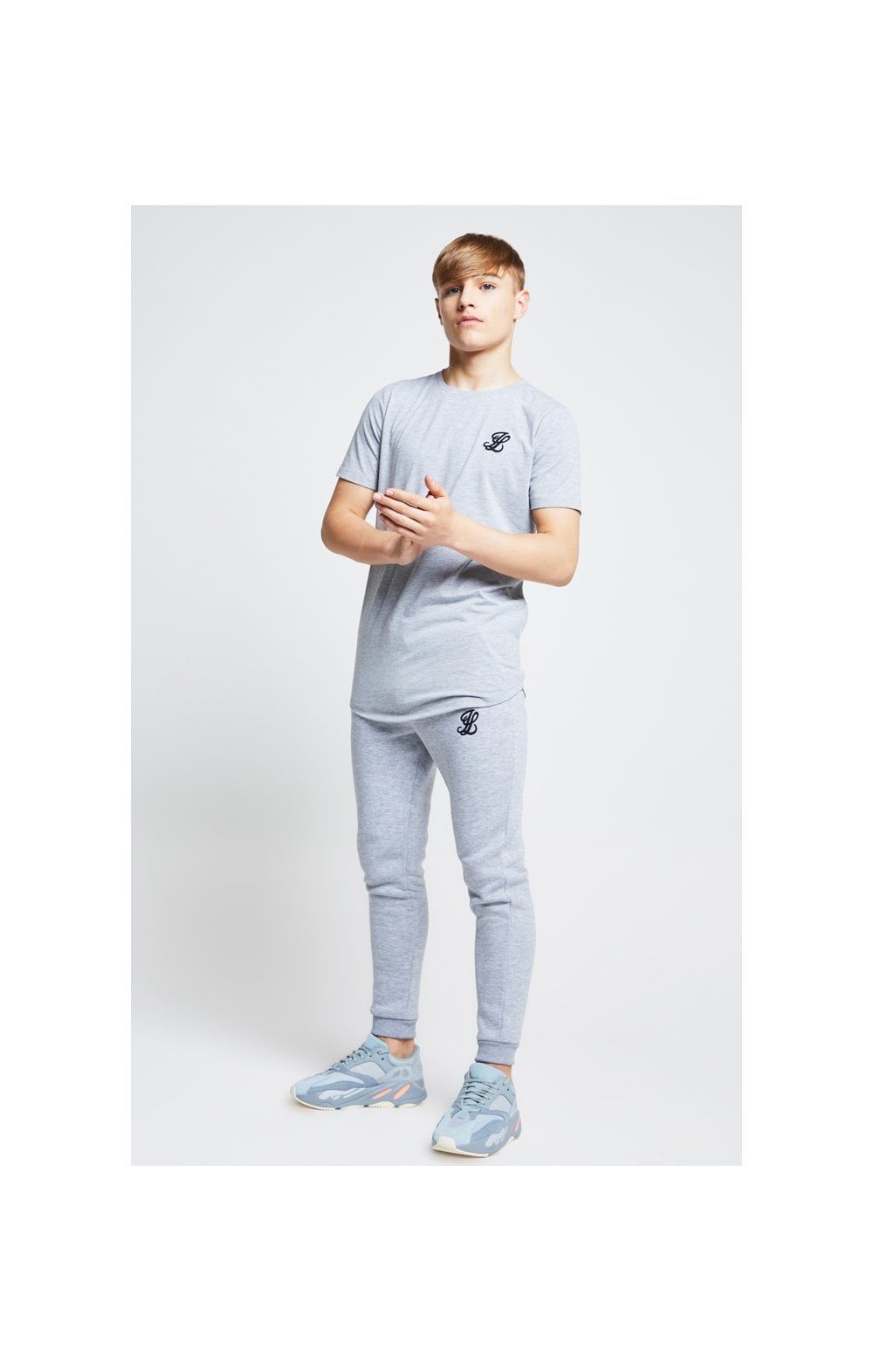 Boys Illusive Grey Marl Essentials Short Sleeve T-Shirt sold by Siksilk product image thumbnail 3