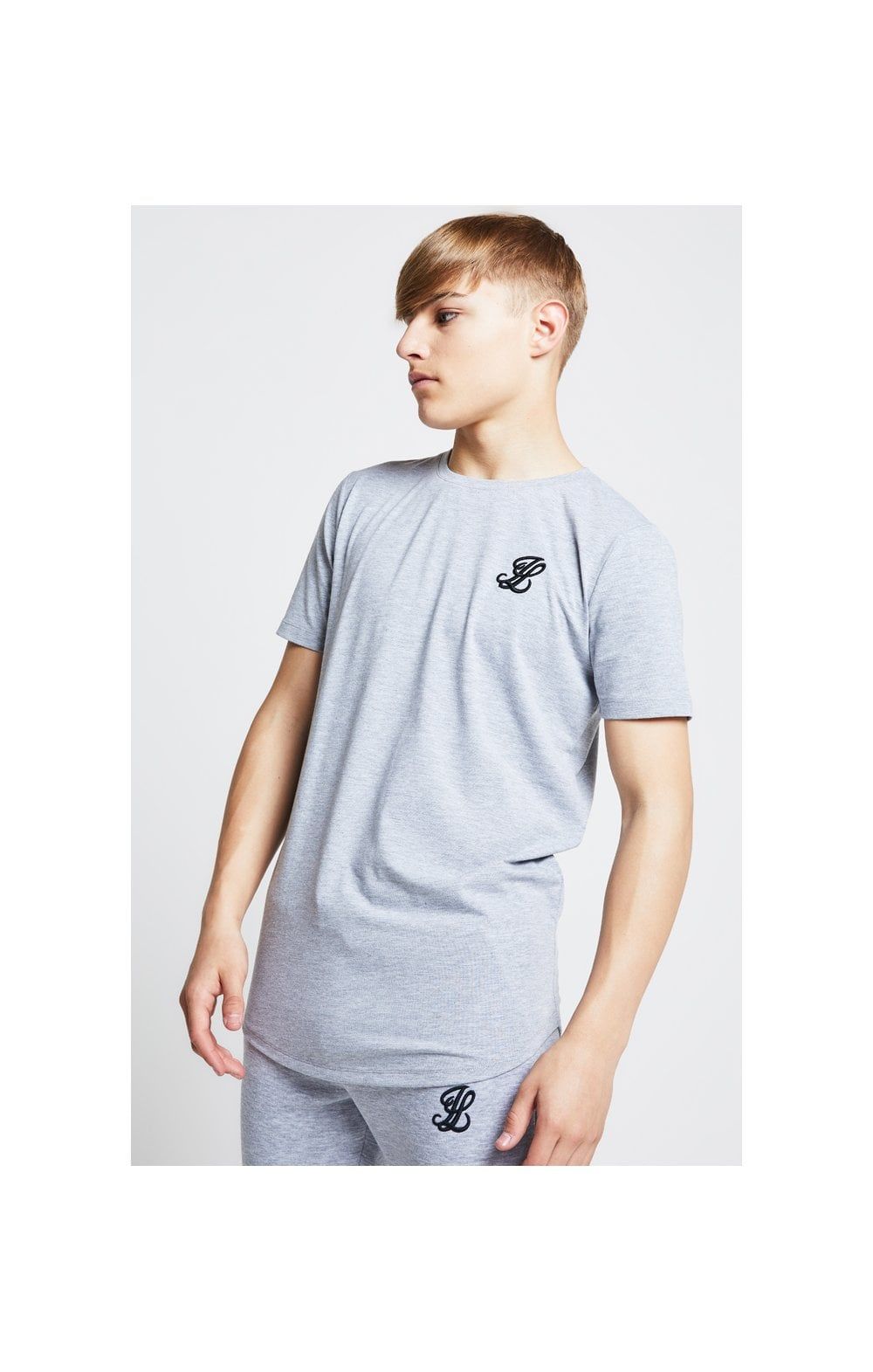 Boys Illusive Grey Marl Essentials Short Sleeve T-Shirt sold by Siksilk