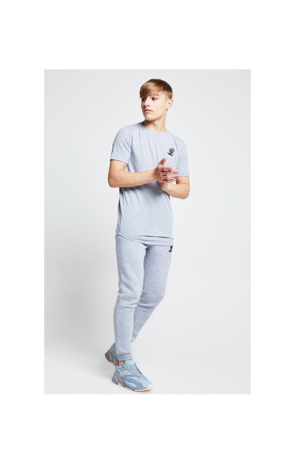 Boys Illusive Grey Marl Essentials Short Sleeve T-Shirt sold by Siksilk product image thumbnail 5