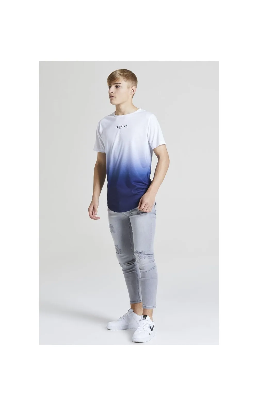 Illusive London Core Fade Tee – White & Navy sold by Siksilk product image thumbnail 4