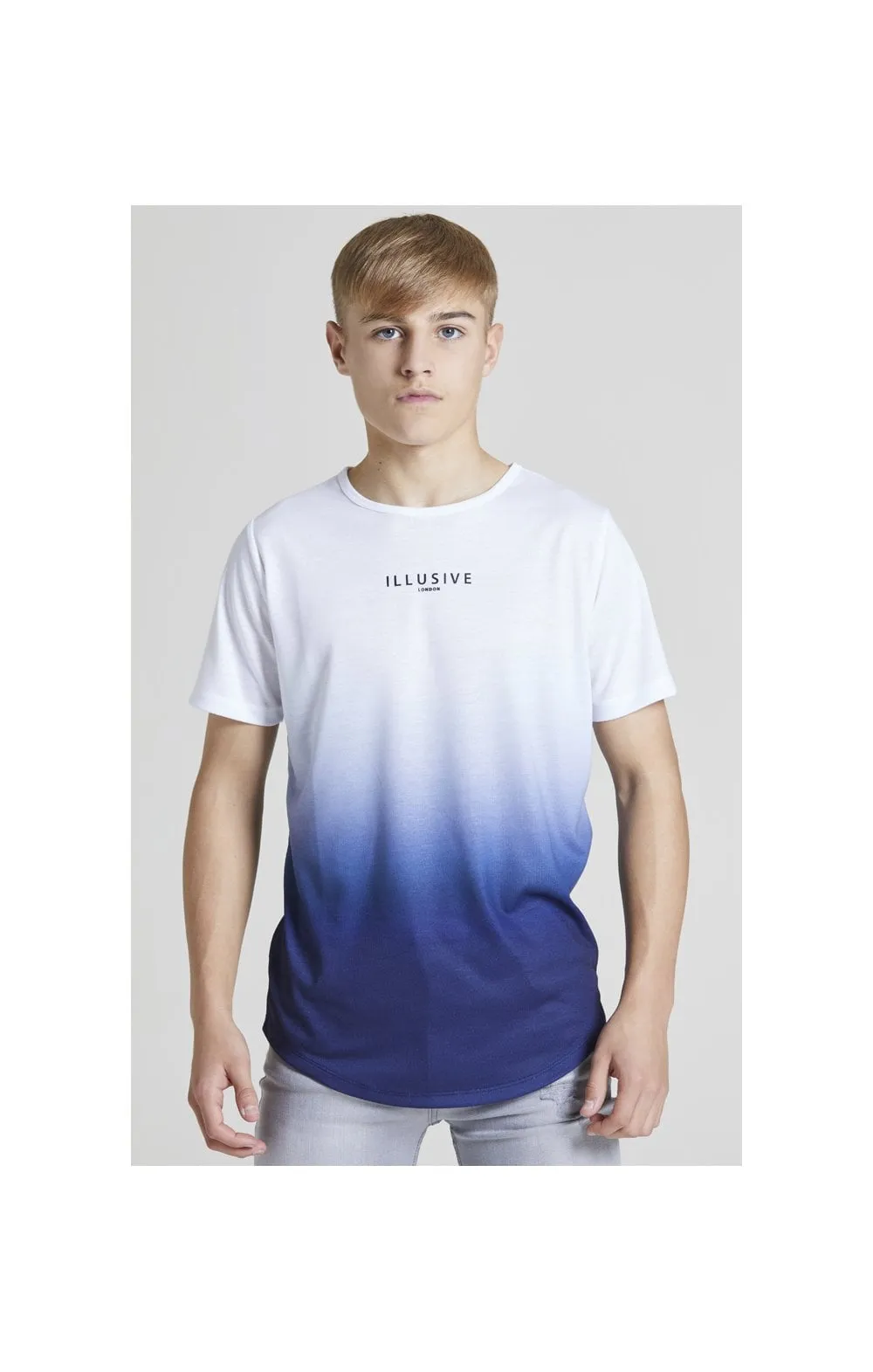 Illusive London Core Fade Tee – White & Navy sold by Siksilk