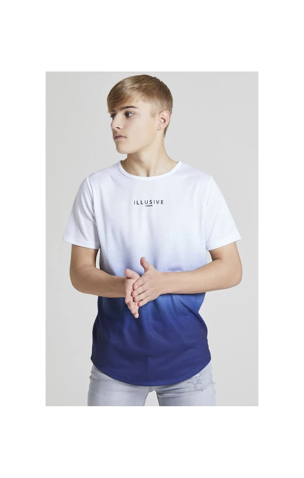 Illusive London Core Fade Tee – White & Navy sold by Siksilk product image thumbnail 2