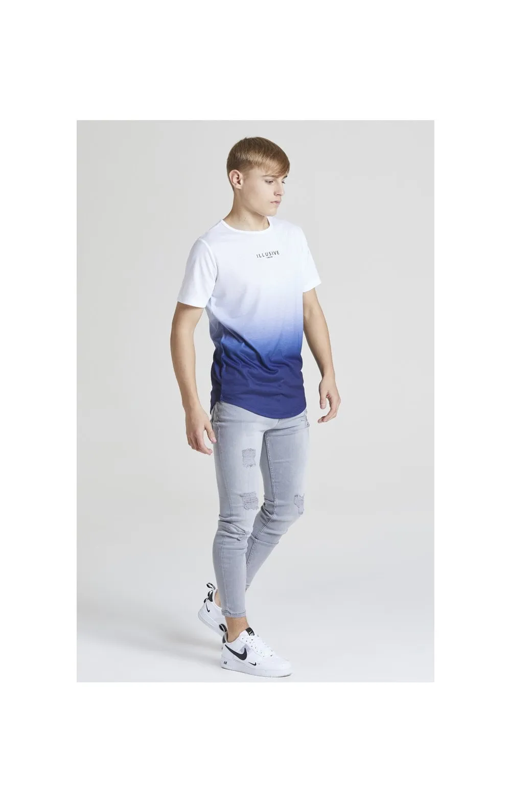 Illusive London Core Fade Tee – White & Navy sold by Siksilk product image thumbnail 3