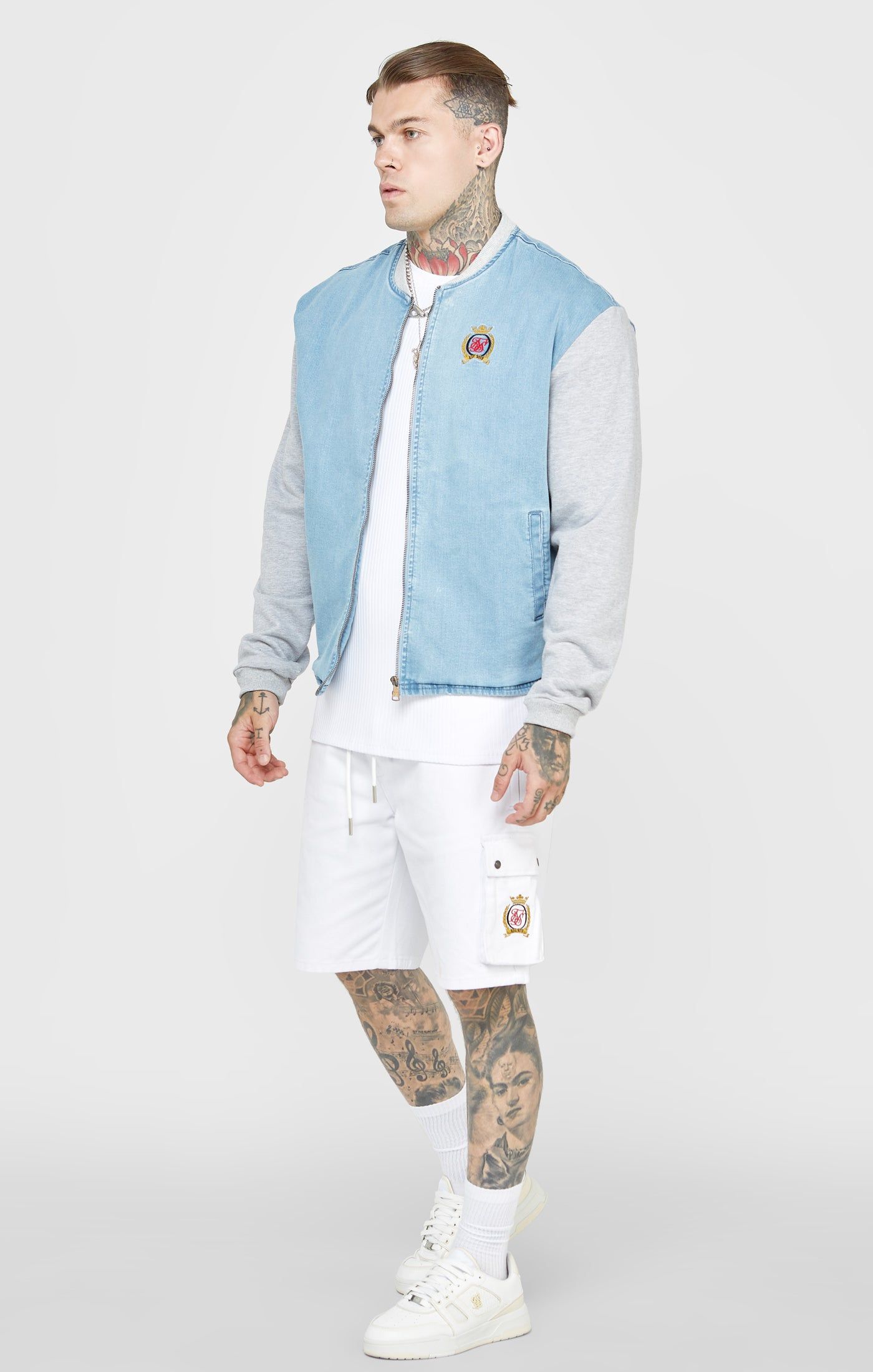 Blue Denim Bomber Jacket sold by Siksilk product image thumbnail 3