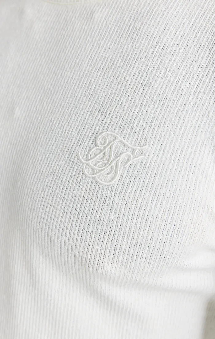 Ecru Long Sleeve Rib Muscle Fit T-Shirt sold by Siksilk product image thumbnail 2