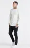 Ecru Long Sleeve Rib Muscle Fit T-Shirt sold by Siksilk