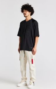 Ecru Relaxed Cuffed Cargo Pant sold by Siksilk
