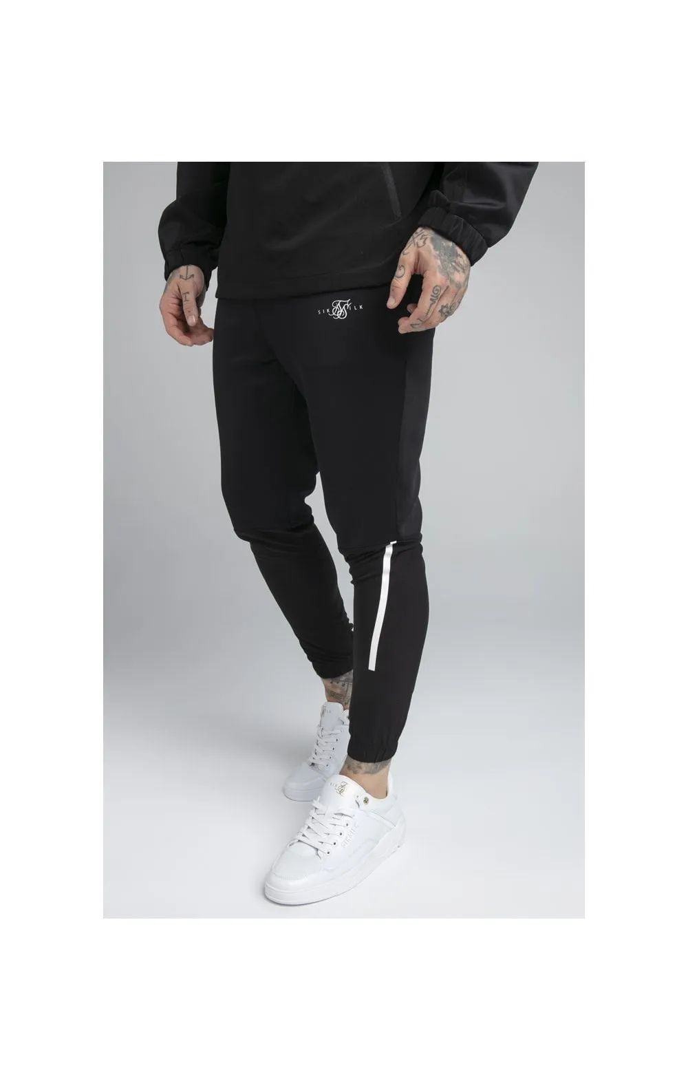 SikSilk Tranquil Training Pants - Black & Grey sold by Siksilk