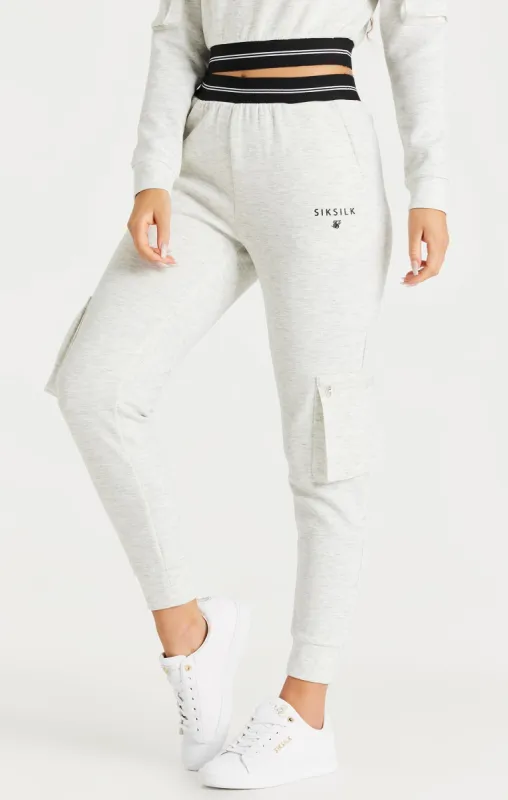 Ice Grey Marl Cargo Track Pant sold by Siksilk
