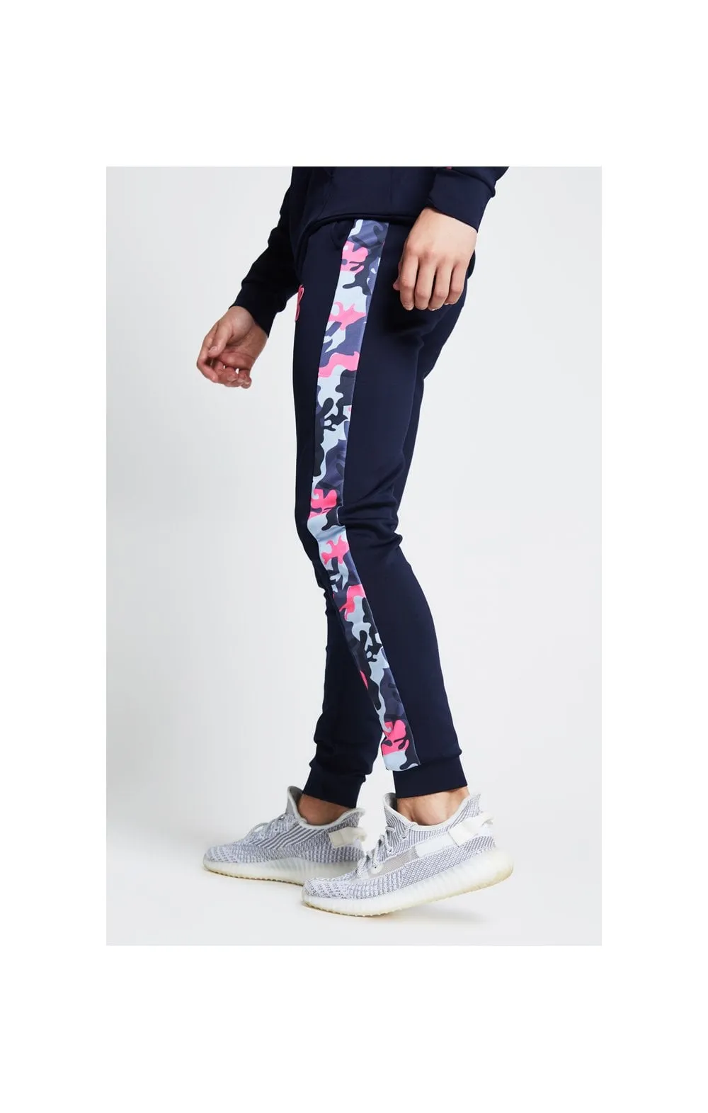 Illusive London Fade Panel Cuffed Joggers – Navy & Neon Pink Camo sold by Siksilk product image thumbnail 2