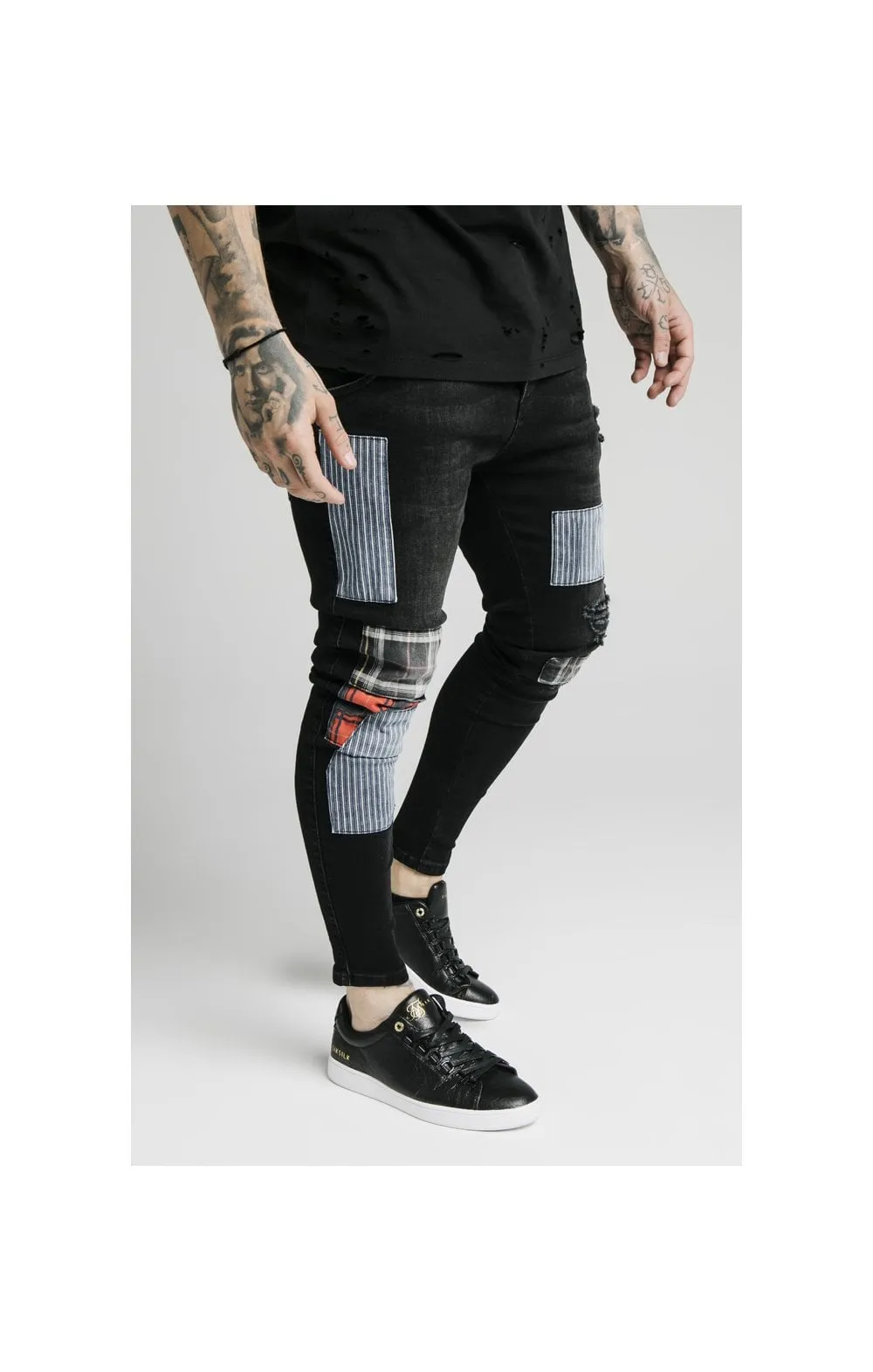 SikSilk Low Rise Fusion Jeans – Washed Black sold by Siksilk