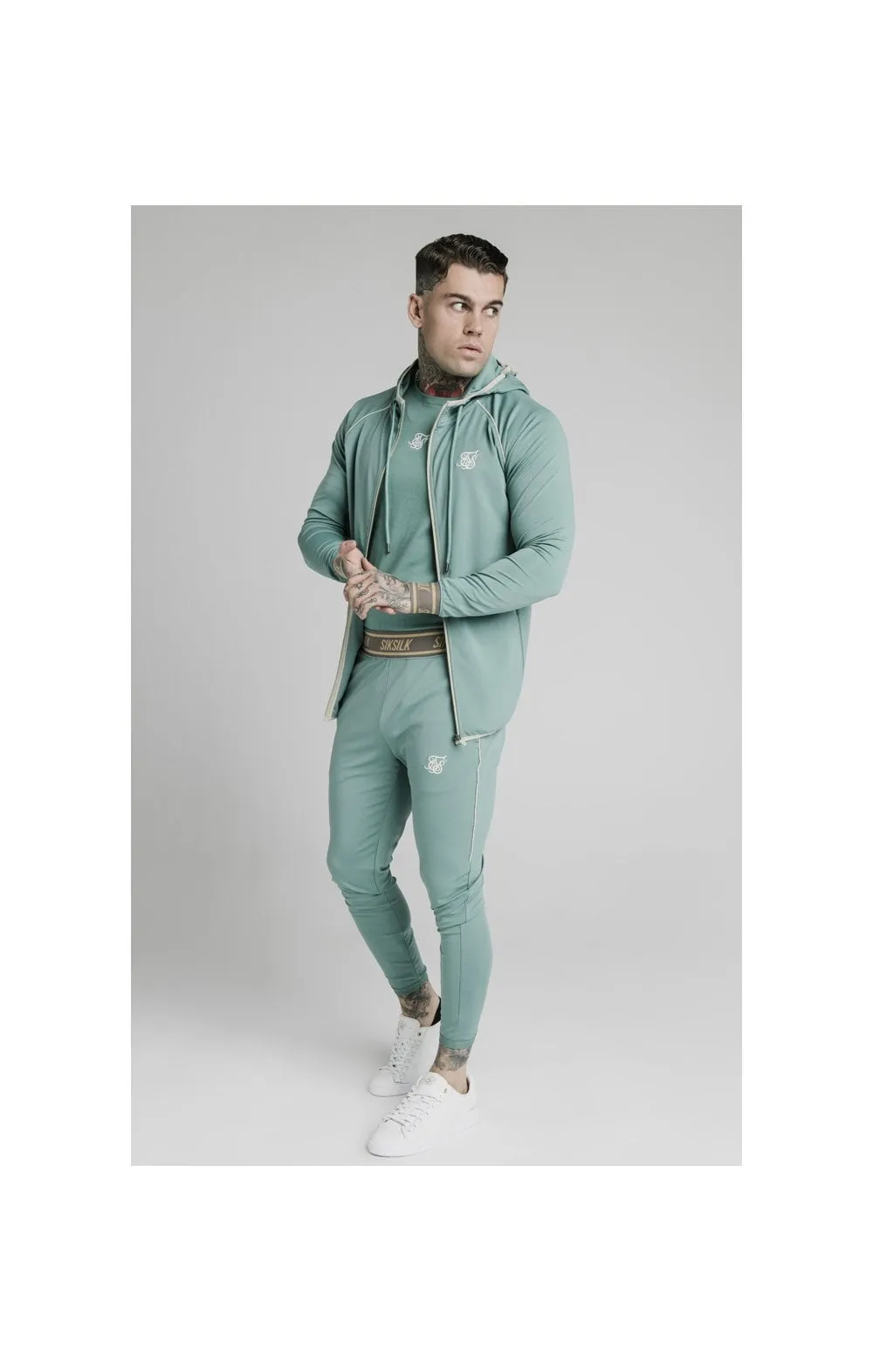 SikSilk Scope Zip Through Hoodie - Light Petrol Blue sold by Siksilk product image thumbnail 4