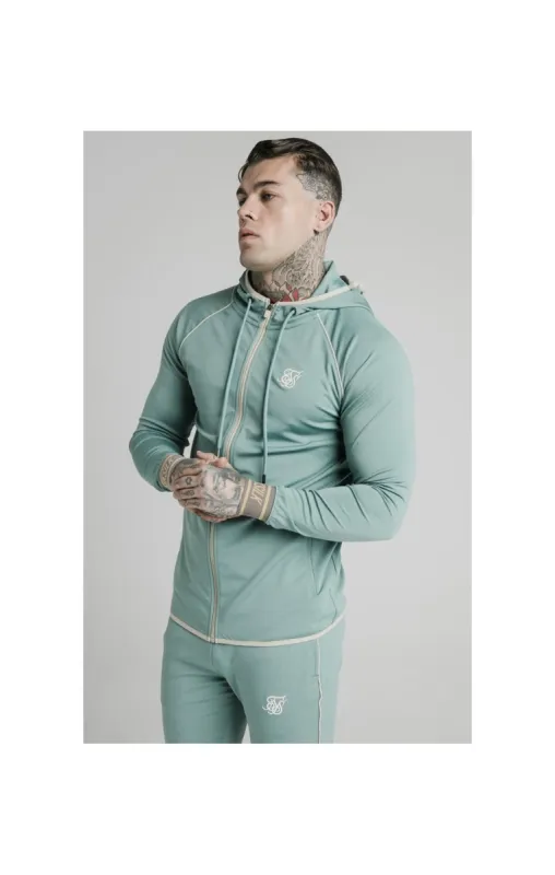 SikSilk Scope Zip Through Hoodie - Light Petrol Blue sold by Siksilk