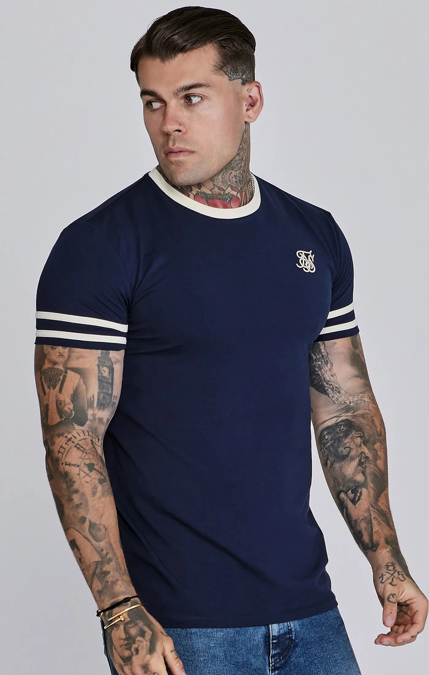 Navy Tournament T-Shirt sold by Siksilk