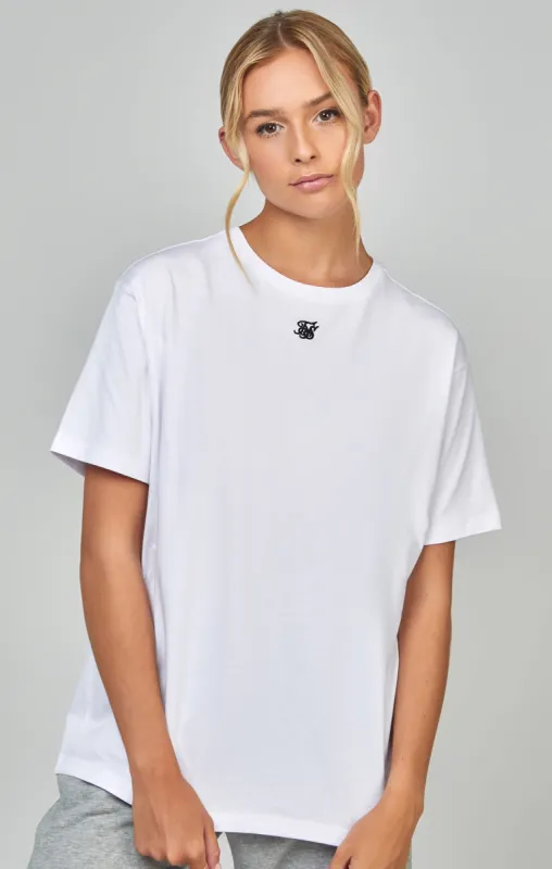 White Essential Boyfriend T-Shirt sold by Siksilk
