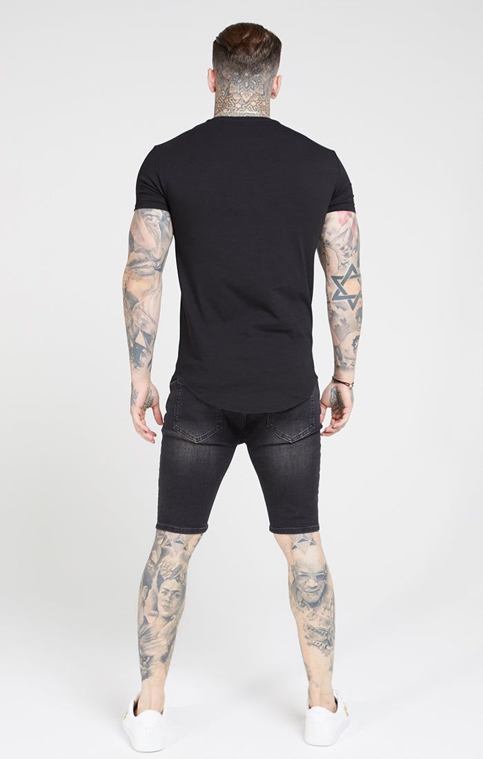Black Skinny Distressed Denim Short sold by Siksilk product image thumbnail 5