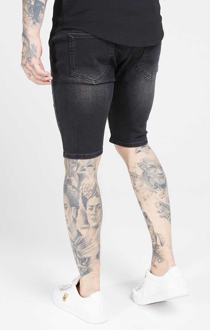 Black Skinny Distressed Denim Short sold by Siksilk product image thumbnail 2