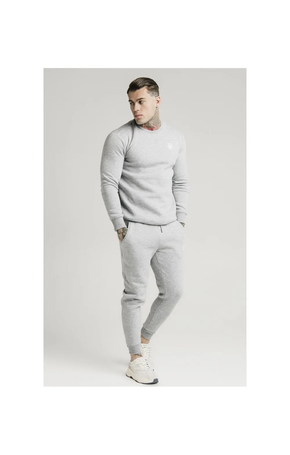 SikSilk Crew Sweat - Grey Marl sold by Siksilk product image thumbnail 4