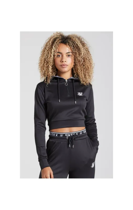 SikSilk Tape 1/4 Zip Track Top - Black sold by Siksilk