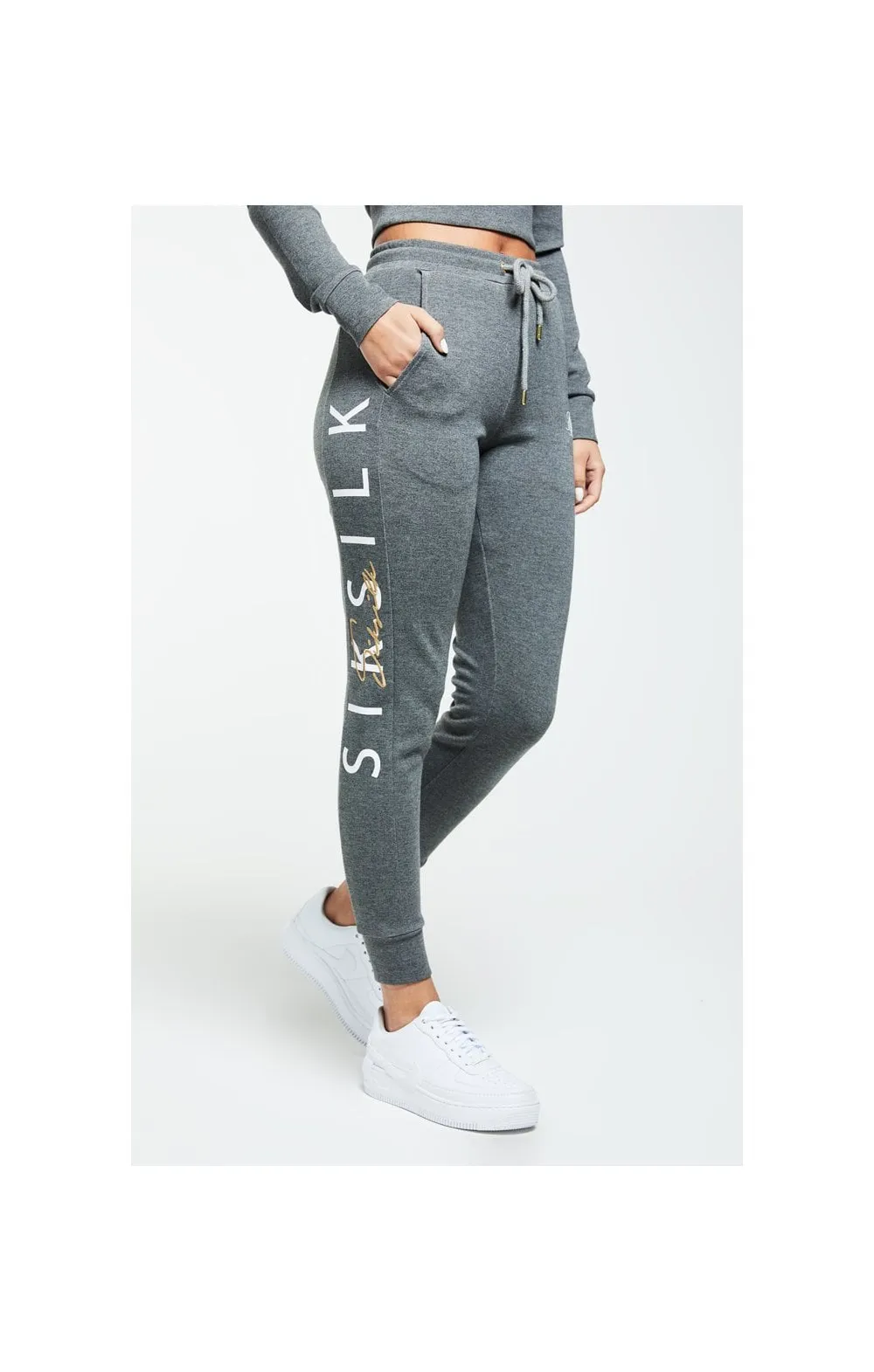SikSilk Colour Signature Track Pants - Dark Grey Marl sold by Siksilk product image thumbnail 3