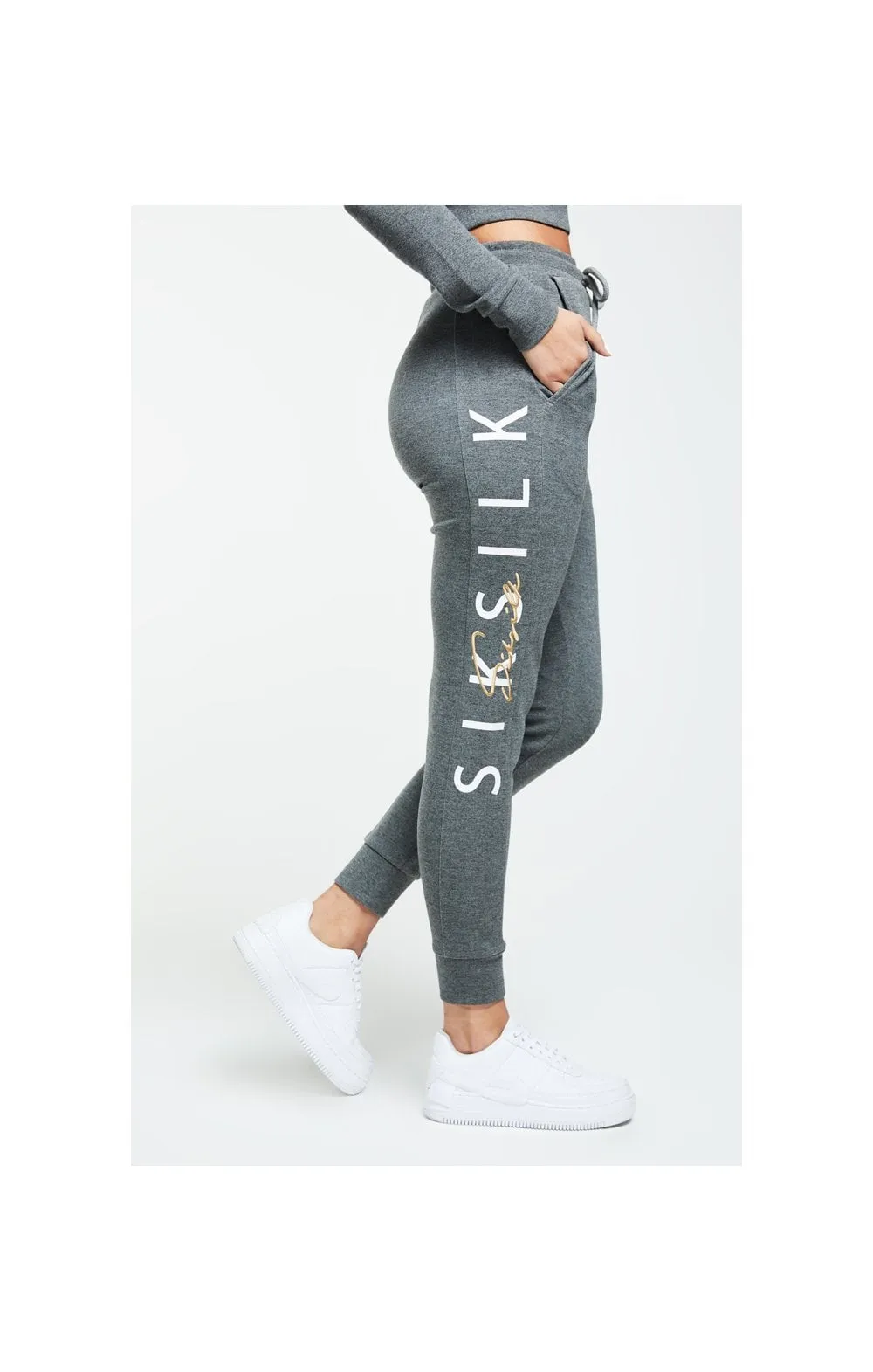 SikSilk Colour Signature Track Pants - Dark Grey Marl sold by Siksilk product image thumbnail 4