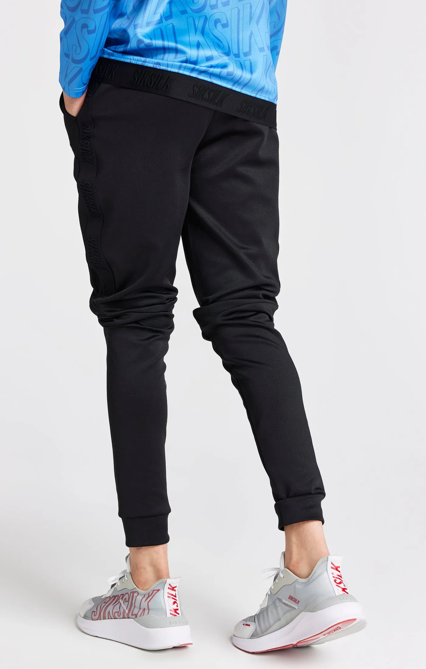 Boys Black Skinny Fit Jogger sold by Siksilk product image thumbnail 4