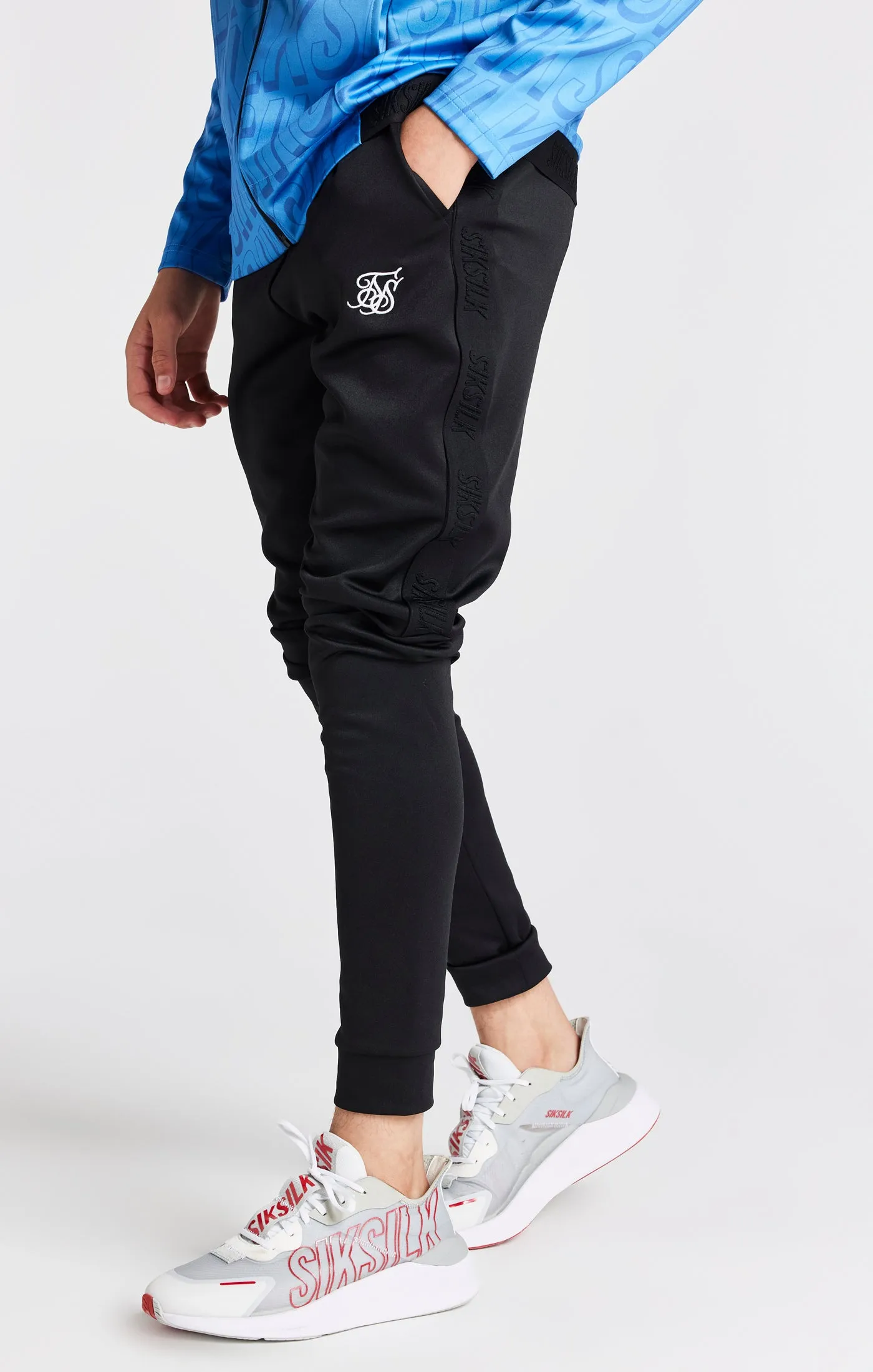 Boys Black Skinny Fit Jogger sold by Siksilk