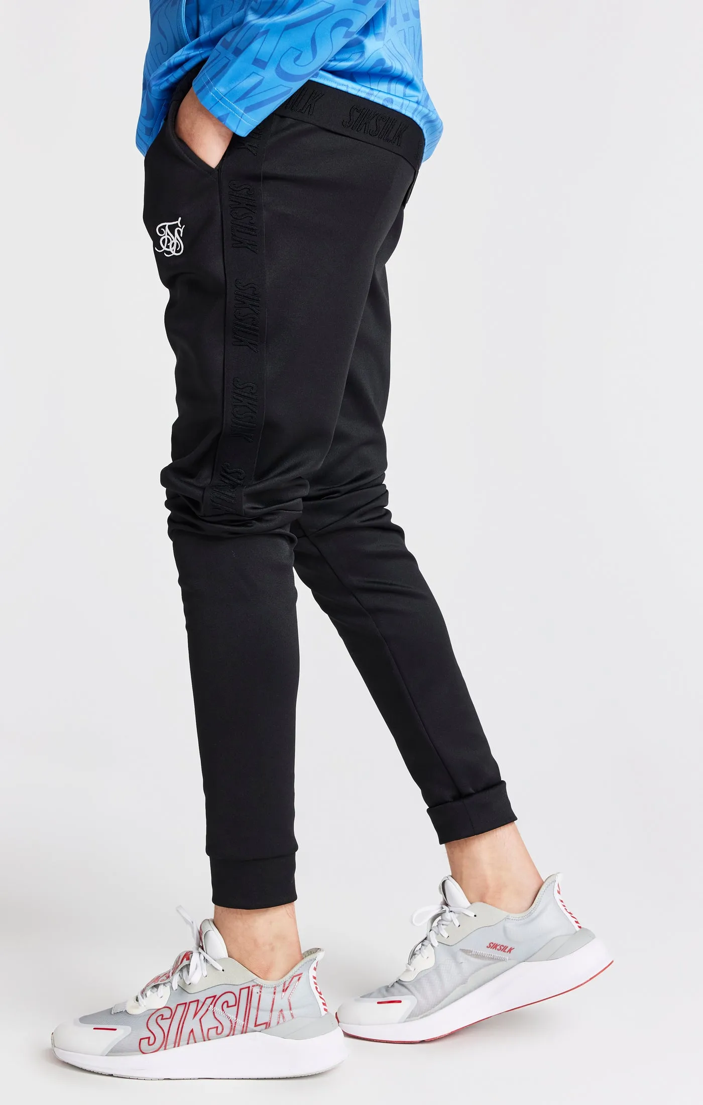 Boys Black Skinny Fit Jogger sold by Siksilk product image thumbnail 2