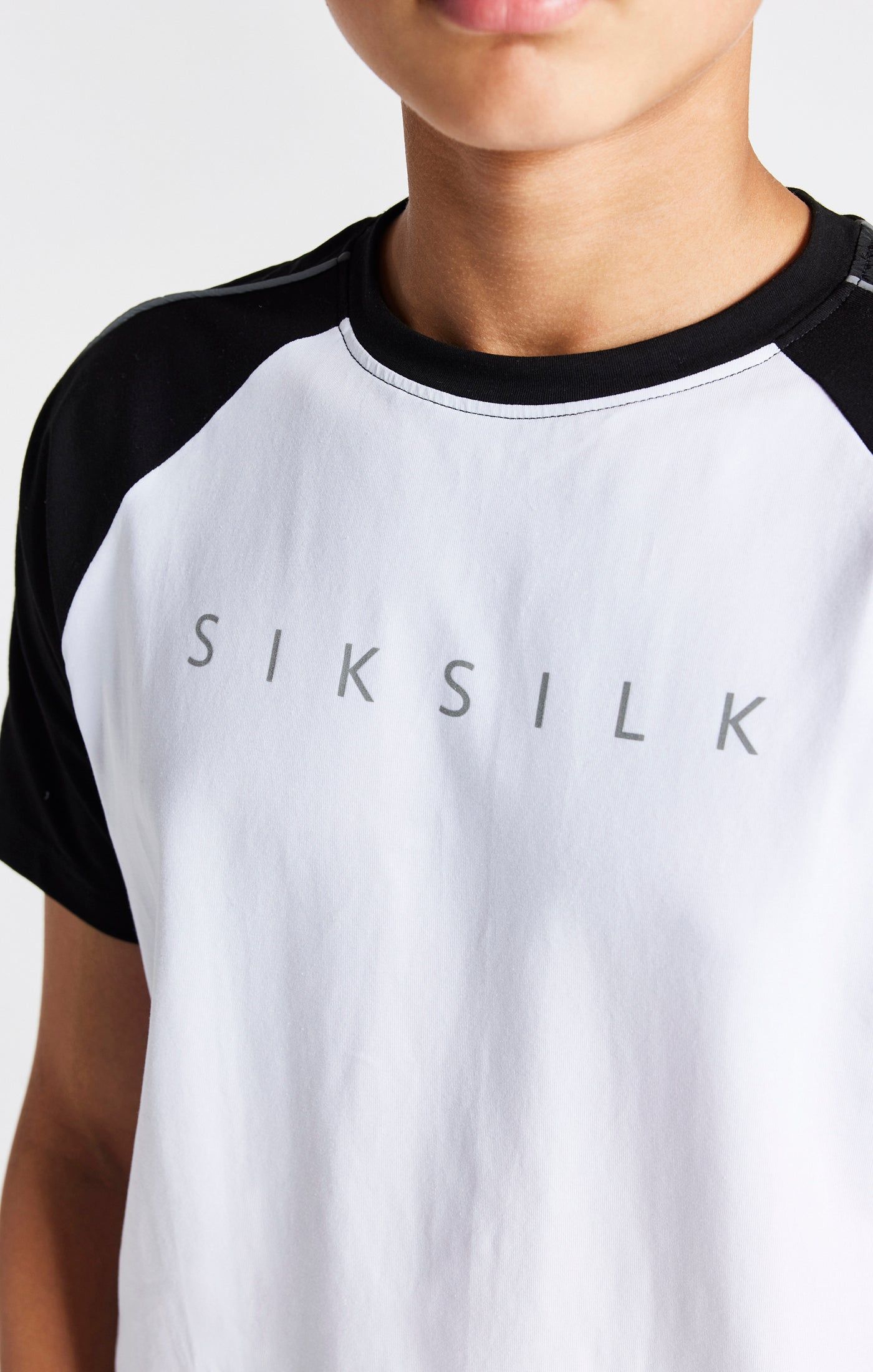 Boys White Raglan T-Shirt sold by Siksilk product image thumbnail 2
