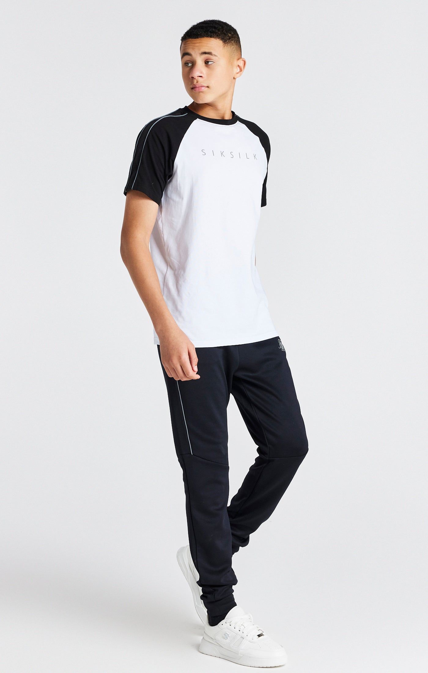 Boys White Raglan T-Shirt sold by Siksilk product image thumbnail 4